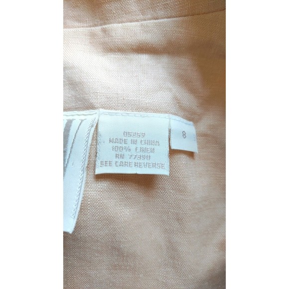 Clifford And Wills Women's Linen Maxi Dress 8 Ivory Tan Button Up Sleeveless - Picture 5 of 9